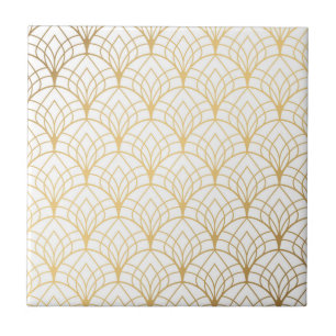 Art Deco gradient gold bronze pattern Ceramic Tile