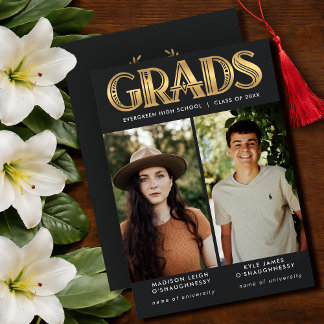 Art Deco GRADUATES 2 Photo Announcement