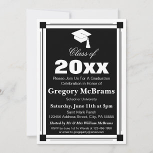 Art Deco Graduation Party Invitation