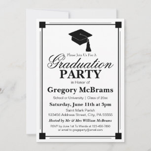 Art Deco Graduation Party Invitation