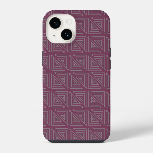 Art Deco Gray Mazes iPhone Case (Back)