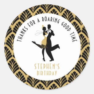 Art Deco/Great Gatsby Birthday Party Classic Round Sticker