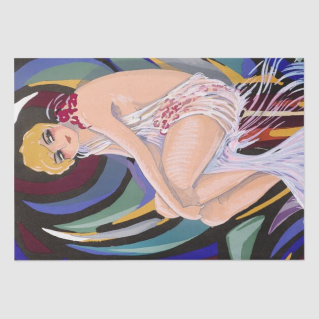 Art Deco Great Gatsby Flapper Art Artwork Tissue Paper (Front)