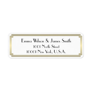 Art Deco Great Gatsby Gold Return Address Labels