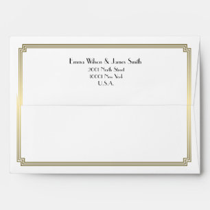 Art Deco Great Gatsby Gold Wedding Envelopes A7