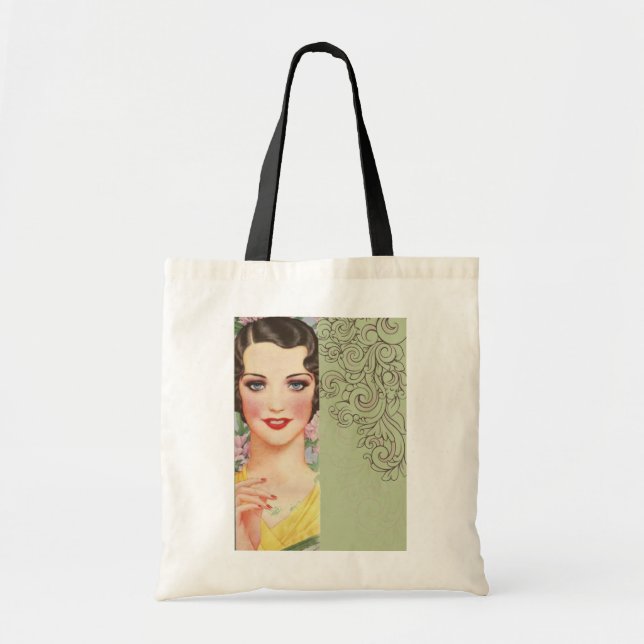 Art deco great gatsby Parisian fashionista Tote Bag (Front)