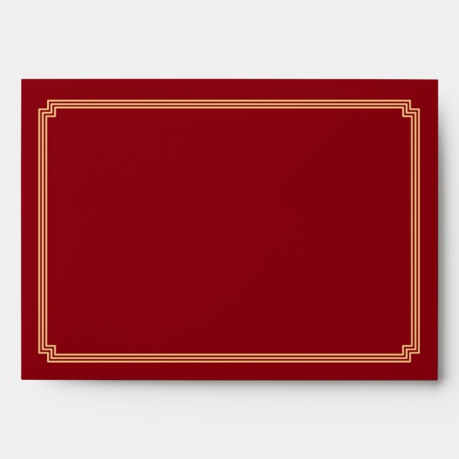 Art Deco Great Gatsby Red A7 Wedding Envelopes (Front)