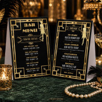 Art Deco Great Gatsby Roaring 20s Bar Dinner Menu