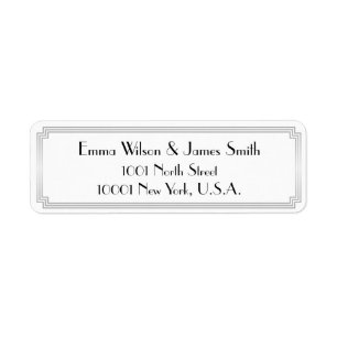 Art Deco Great Gatsby Silver Return Address Labels