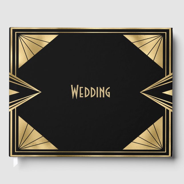 Art Deco Great Gatsby Wedding  Guest Book (Front)