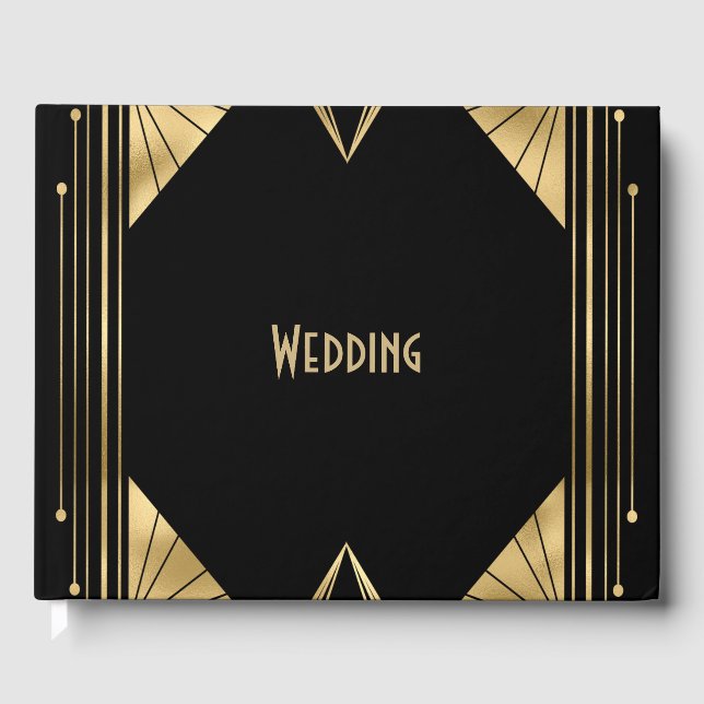 Art Deco Great Gatsby Wedding Guest Book (Front)