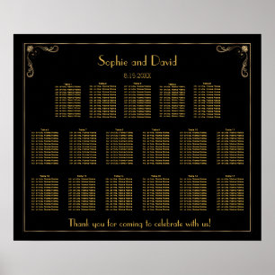 Art Deco Great Gatsby Wedding Seating Chart