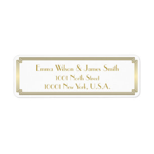 Art Deco Great Gatsby White Return Address Labels