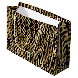 Art Deco Greek Key Spiral Pattern Design Large Gift Bag