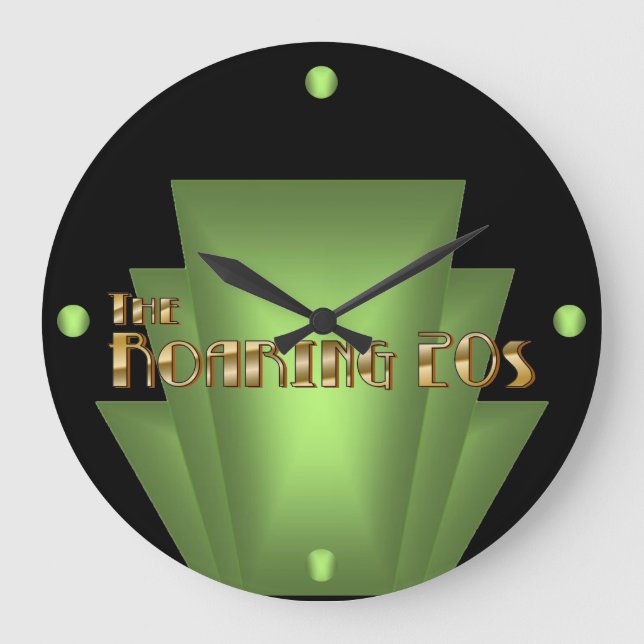 Art Deco Green Large Clock (Front)