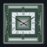 Art Deco green Square Wall Clock<br><div class="desc">Great clock design. You will love it like others. Be free to use this design for any product you like or to customise and add your text. Follow me for more. Thank you.</div>