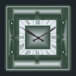 Art Deco green Square Wall Clock<br><div class="desc">Great clock design. You will love it like others. Be free to use this design for any product you like or to customise and add your text. Follow me for more. Thank you.</div>