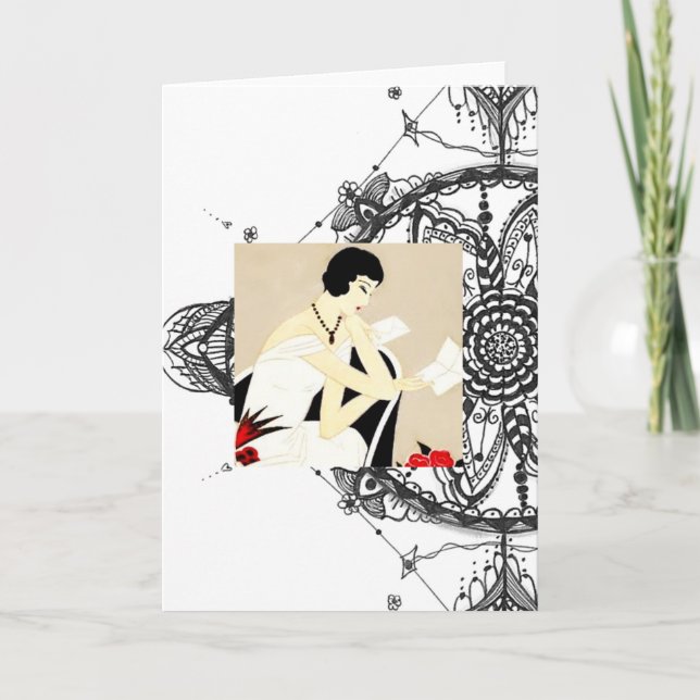 Art Deco Greeting Card Note Card (Front)
