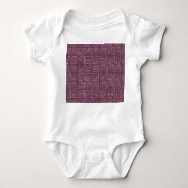 Art Deco Grey Mazes Baby Bodysuit (Front)