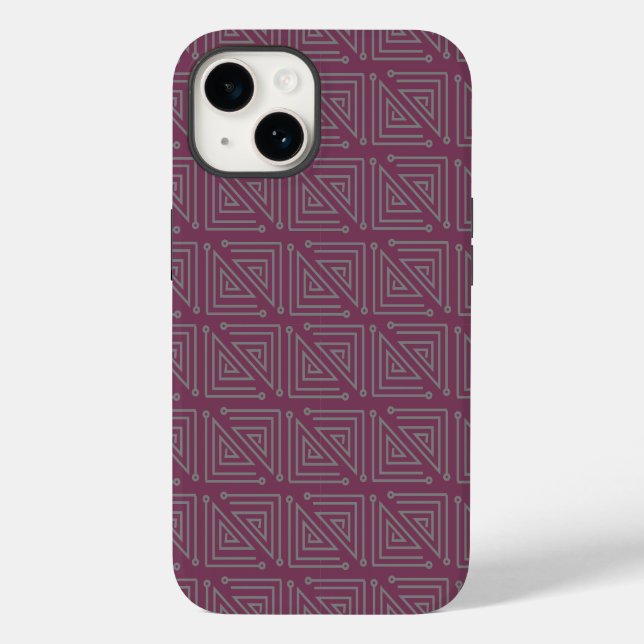 Art Deco Grey Mazes Case-Mate iPhone Case (Back)