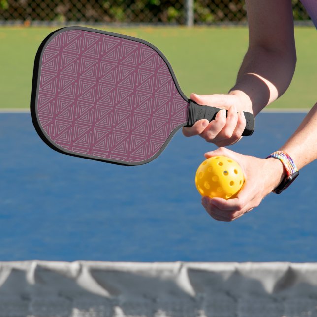 Art Deco Grey Mazes Pickleball Paddle (Insitu)