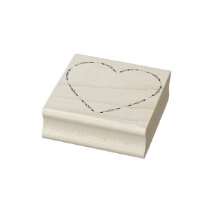 Art deco heart illustration art stamp