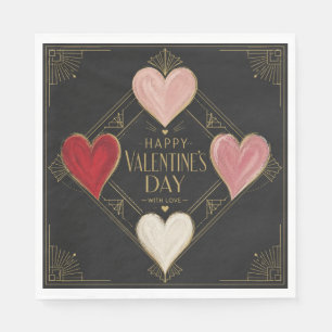 Art Deco Hearts of Passion Napkin
