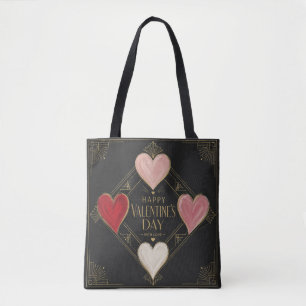 Art Deco Hearts of Passion Tote Bag