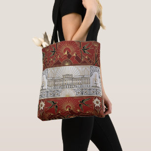 Art Deco Heritage Flag Austria Custom Name Tote Bag