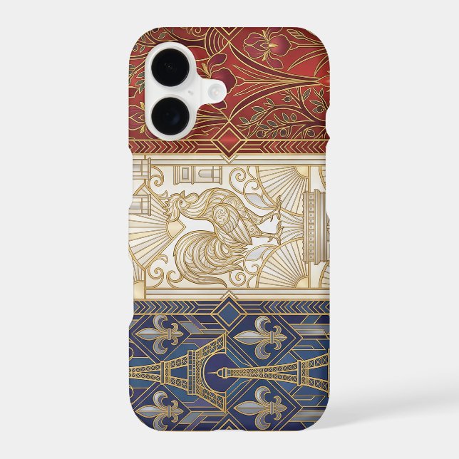 Art Deco Heritage Flag | France | iPhone Case (Back)