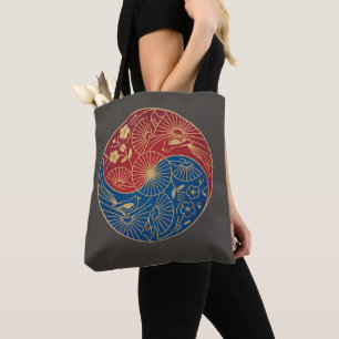 Art Deco Heritage Flag Taegeuk Custom Name Tote Bag
