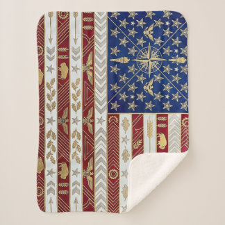 Art Deco Heritage Flag | United States 1920s Style Sherpa Blanket