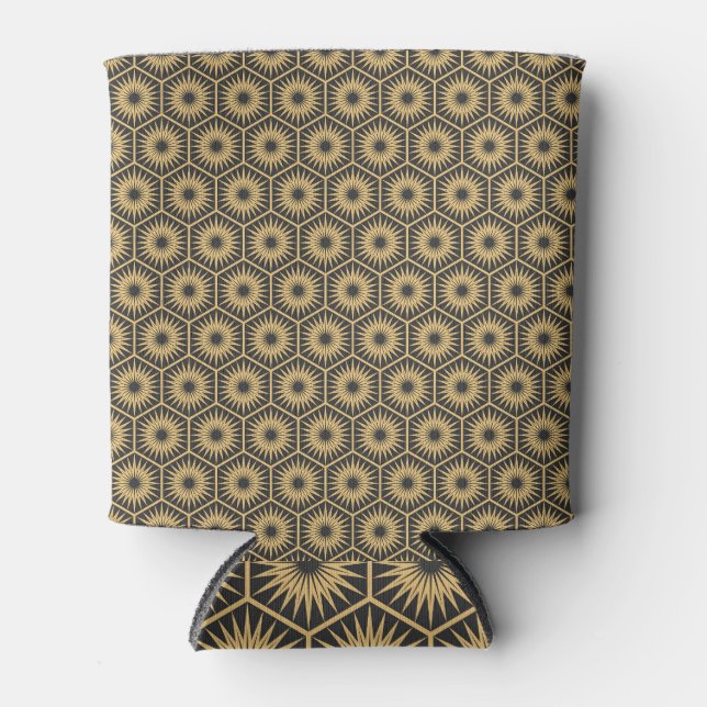 Art Deco: Hexagonal Vintage Wallpaper Can Cooler (Front)