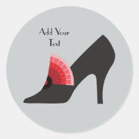 Art Deco High Heel Shoe Stickers in Red & Black