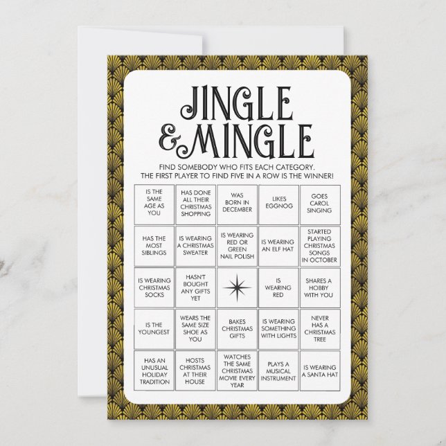 Art Deco Holiday Jingle & Mingle Game (Front)