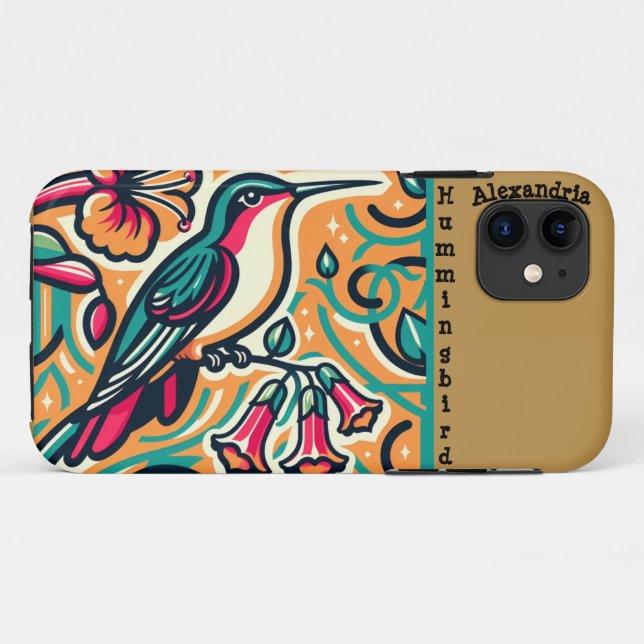 Art Deco Hummingbird Customisable  Case-Mate iPhone Case (Back (Horizontal))