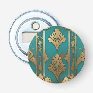 Art Deco In Blue And Gold Bottle Opener