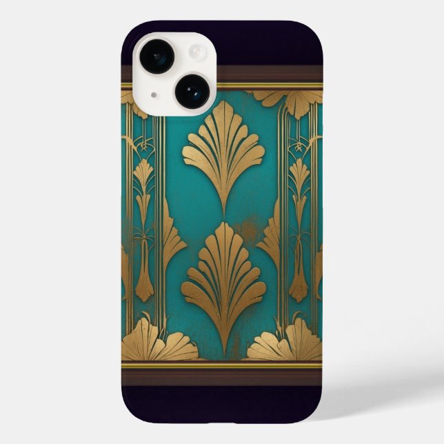 Art Deco In Blue And Gold Case-Mate iPhone Case (Back)