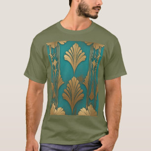 Art Deco In Blue And Gold T-Shirt