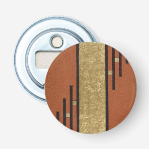 Art Deco In Gold And Tan Bottle Opener
