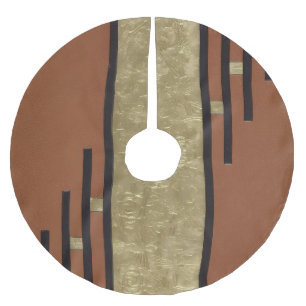 Art Deco In Gold And Tan Brushed Polyester Tree Skirt