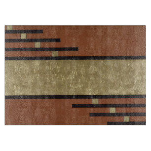 Art Deco In Gold And Tan Cutting Board