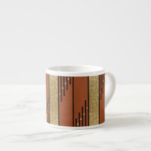 Art Deco In Gold And Tan Espresso Cup