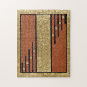 Art Deco In Gold And Tan Jigsaw Puzzle