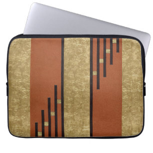 Art Deco In Gold And Tan Laptop Sleeve
