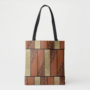 Art Deco In Gold And Tan Tote Bag