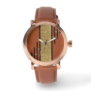 Art Deco In Gold And Tan Watch