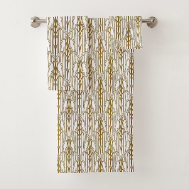 Art Deco In Gold Bath Towel Set (Insitu)
