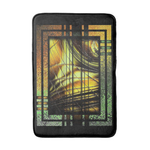 Art Deco In Green And Gold Bath Mat