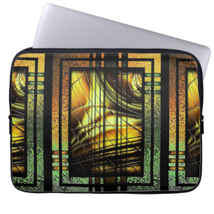 Art Deco In Green And Gold  Laptop Sleeve